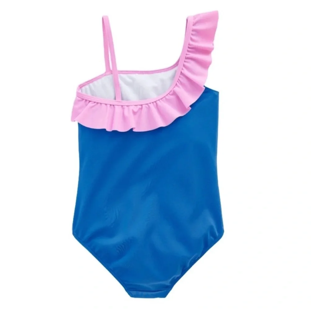 MINI BODEN GIRLS LILA ONE SHOULDER SWIMSUIT